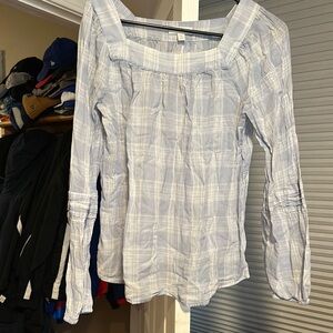 Women's Blue Plaid Top